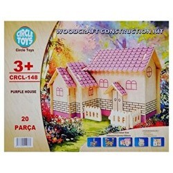 Circle Toys 148 Purple House Mor Ev Ahşap Maket - Circle Toys