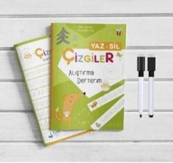 Çizgiler Yaz Sil Alıştırma Defterim - Note The Time