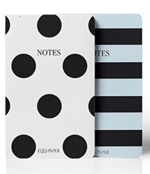 Çizgili Puantiyeli Twins Defter - Elaspaper