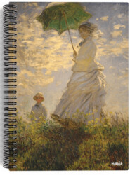 Claude Monet - Madam Monet and Her Son, 1875 - Spiralli Defter 12 - Çizgisiz - 100 Sayfa - Miosho