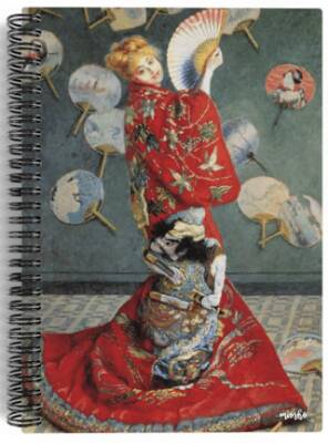 Claude Monet - Madame Monet in a Japanese Kimono, 1876 - Spiralli Defter 09 - Çizgisiz - 100 Sayfa - 1
