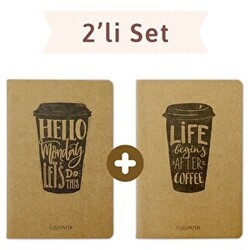 Coffee Düz Twins 2 Defter Takım - Elaspaper