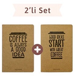 Coffee Düz Twins 2 Defter Takım - Elaspaper