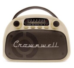 Crownwell Taşınabilir Bluetooth Retro Radyo Arizona Serisi Krem - Crownwell