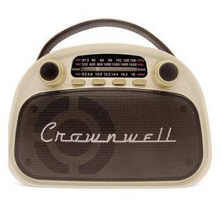 Crownwell Taşınabilir Bluetooth Retro Radyo Arizona Serisi Krem - 1