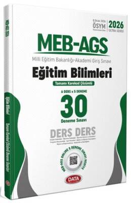 2026 MEB-AGS Eğitim Bilimleri Ders Ders Tamamı Karekod Çözümlü 30 Deneme Sınavı - 1