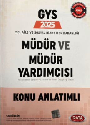 Data Yayınları T.C. Aile ve Sosyal Hizmetler Bakanlığı GYS Müdür ve Müdür Yardımcısı Konu Anlatımlı - 1