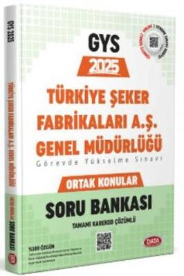 Data Yayınları Türkiye Şeker Fabrikaları AŞ Genel Müdürlüğü GYS Soru Bankası - Karekod Çözümlü - 1