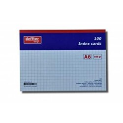 Deffter İndex Kartı A6 Beyaz Kareli - Deffter