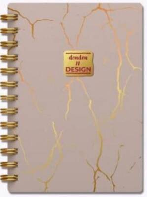 Denden Mermer Bej 17x24 Defter Spiralli 224 Sayfa Yarı Sert Kapak - 1