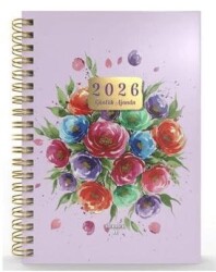 Denden Spiralli 2026 Flowers Ajanda 5 DD-020 - Başka Defter