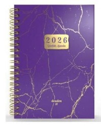 Denden Spiralli 2026 Mermer Mor Ajanda DD-020 - Başka Defter