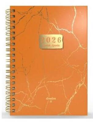 Denden Spiralli 2026 Mermer Turuncu Ajanda DD-020 - 1