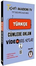 Tasarı Eğitim Yayınları DGS Türkçe Cümlede Anlam Video Ders Notları - 2 - Tasarı Eğitim Yayınları