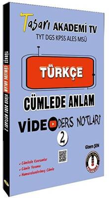 Tasarı Eğitim Yayınları DGS Türkçe Cümlede Anlam Video Ders Notları - 2 - 1