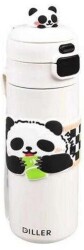Diller D9240 Paslanmaz Çelik Termos 600Ml Sevimli Panda Çift Kapaklı - Vagonlife