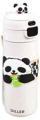 Diller D9240 Paslanmaz Çelik Termos 600Ml Sevimli Panda Çift Kapaklı - 1