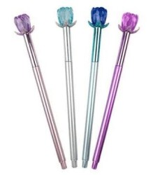 Dolphin Gp-3724 Gül Başlıklı Jel Kalem 4 Renk 48-192 - Dolphin