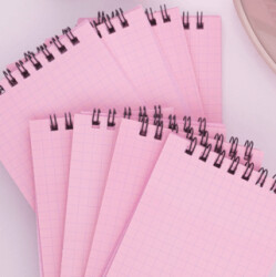 Dream Notes 9x15cm 8`li Kareli Not Defteri Seti - Pembe - Dream Notes