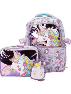 Dream Vest Mor Unıcorn 3`Lü Çanta Seti U2092-U2100-U2101 - 1