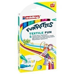 Edding 17 Funtastics Textıle Fun Çocuklar İçin Kumaş Boyama Kalemi 5`li Set Karışık - Edding