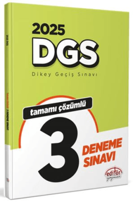 Editör Yayınevi 2025 DGS Tamamı Çözümlü 3 Deneme Sınavı - 1