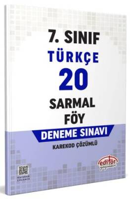 Editör Yayınevi 7. Sınıf Türkçe 20 Sarmal Föy Deneme Sınavı - 1