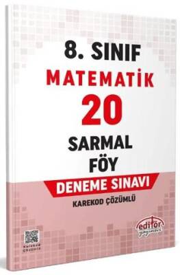 Editör Yayınevi 8. Sınıf Matematik 20 Sarmal Föy Deneme Sınavı - 1