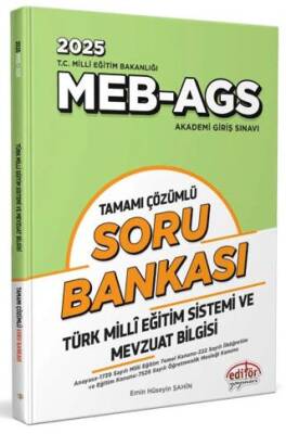MEB - AGS Türk Mili Eğitim Sistemi ve Mevzuat Bilgisi Tamamı Çözümlü Soru Bankası - 1