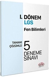Editör Yayınevi Editör Yayınları 8. Sınıf LGS Fen Bilimleri 1. Dönem 5 Deneme - Editör Yayınevi