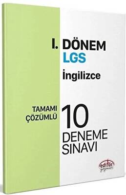 Editör Yayınevi Editör Yayınları 8. Sınıf LGS İngilizce 1. Dönem 10 Deneme - 1