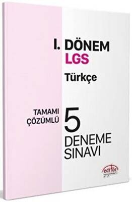 Editör Yayınevi Editör Yayınları 8. Sınıf LGS Türkçe 1. Dönem 5 Deneme - 1