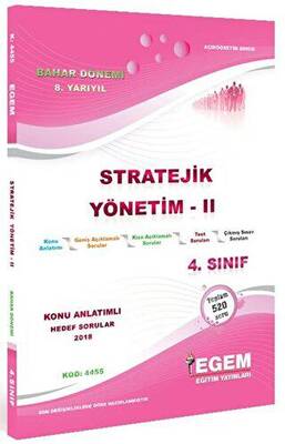 Egem Eğitim Yayınları Stratejik Yönetim 2 Bahar Dönemi Konu Anlatımlı Soru Bankası 8. Yarıyıl 4455 - 1