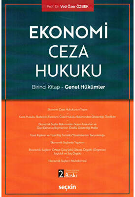 Ekonomi Ceza Hukuku Birinci Kitap - Genel Hükümler - 1