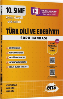 ENS Yayınları 10. Sınıf Türk Dili ve Edebiyatı Etkinlikli Soru Bankası - 1