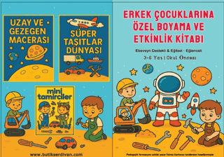 Erkek Çocuklarına Özel Boyama ve Etkinlik Kitabı - 1