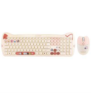 Everest KM-6283 CATTY Renkli Tuşlu Sarı Kablosuz 2.4 + BT Q Multimedia Klavye + Mouse + Pad Set - 1