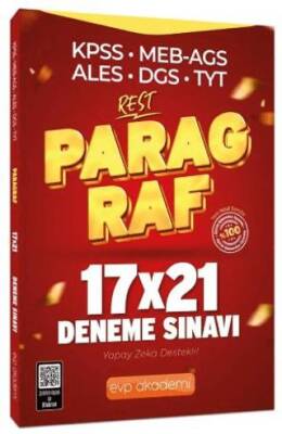 EVP Akademi KPSS MEB-AGS ALES DGS TYT Paragraf REST 17x21 Deneme Çözümlü - 1