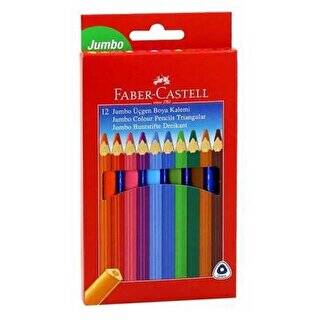 Faber-Castell 12 Renk Jumbo Üçgen Kuru Boya - 1