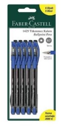 Faber-Castell 1425 Tükenmez 5 Siyah 5 Mavi Blister - Faber-Castell