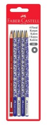 Faber-Castell Blister 4 Floral Kurşun Kalem +1 Kırmızı Kopya Kalemi - Faber-Castell