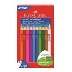 Faber-Castell Boya Kalemi Jumbo Tam Boy Üçgen 12 Renk - Faber-Castell