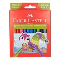 Faber-Castell Comfort Fırça Uçlu Keçeli Kalem 12 Renk - Faber-Castell