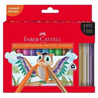Faber-Castell Comfort Keçeli Kalem 15+3 Metalik - 1
