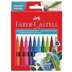 Faber-Castell Comfort Keçeli Kalem BIO Plastik Gövdeli Fırça Uçlu 12li - Faber-Castell