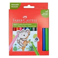 Faber-Castell Comfort Yıkanabilir Keçeli Kalem 10+2 Renk - Faber-Castell