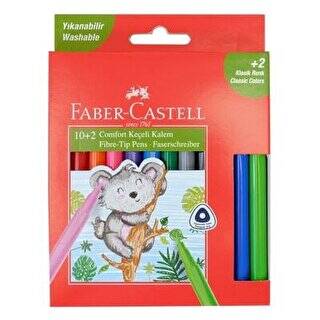 Faber-Castell Comfort Yıkanabilir Keçeli Kalem 10+2 Renk - 1