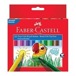 Faber-Castell Fırça Uçlu Süper Yıkanabilir Keçeli Kalem 12 Renk - Faber-Castell