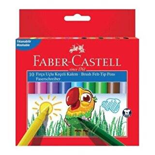 Faber-Castell Fırça Uçlu Süper Yıkanabilir Keçeli Kalem 12 Renk - 1