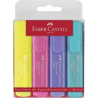 Faber-Castell Fosforlu Kalem 1546 4 Renk Poşet - 1